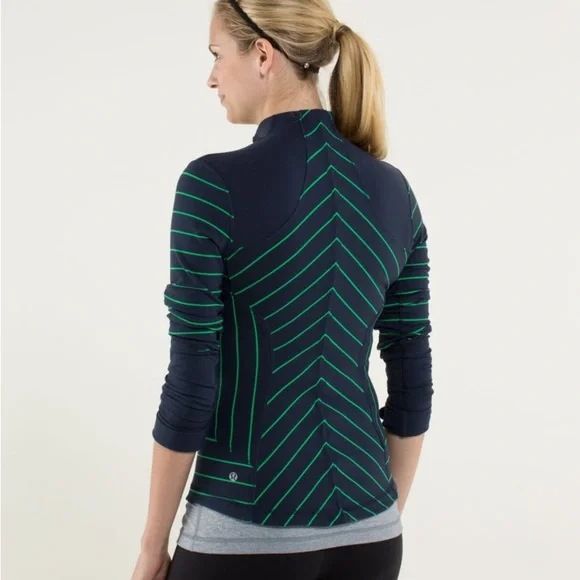lululemon athletica Blue and Green Chevron Cardigan - Picture 2 of 14